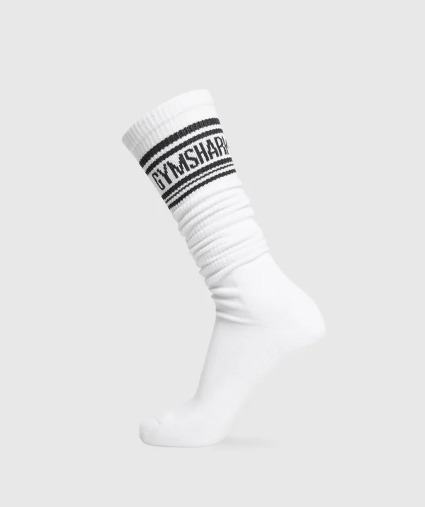 Gymshark Crew Socks*Long Stripe Socks White