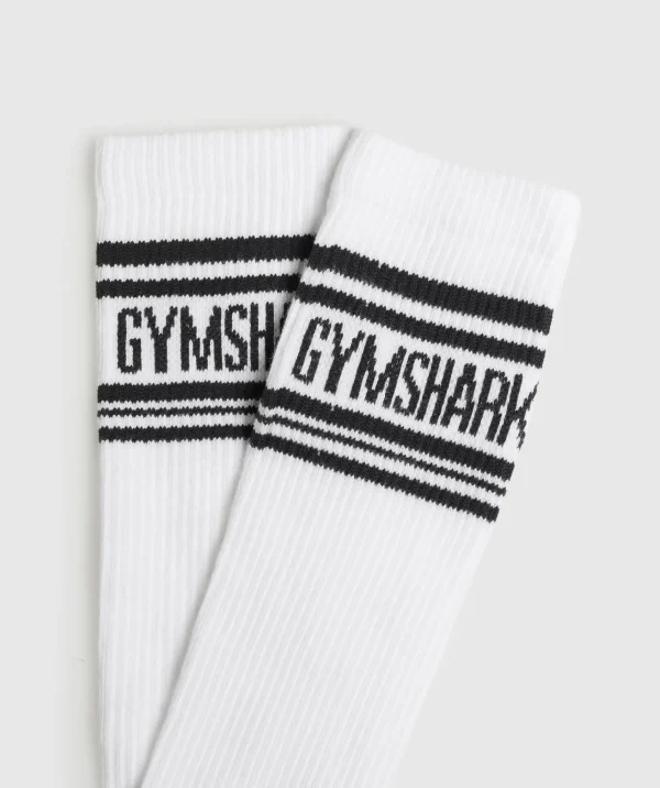 Gymshark Crew Socks*Long Stripe Socks White