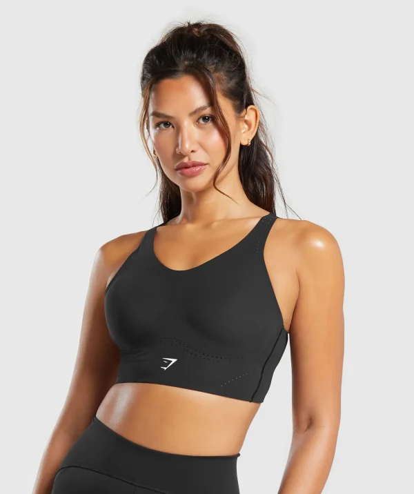 Gymshark Sports Bras*Longline Crossback Sports Bra Black