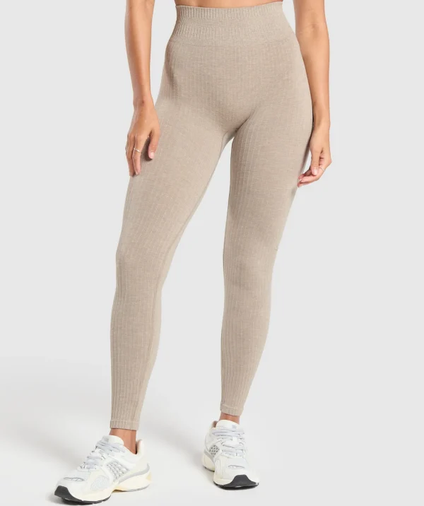 Gymshark Leggings*Luxe Seamless Leggings PebbleBrownMarl