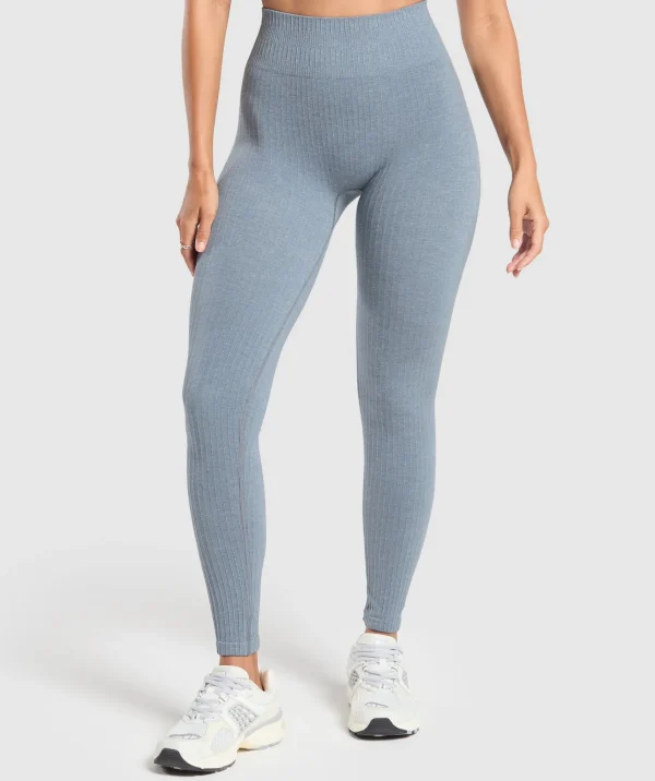 Gymshark Leggings*Luxe Seamless Leggings MetalBlueMarl