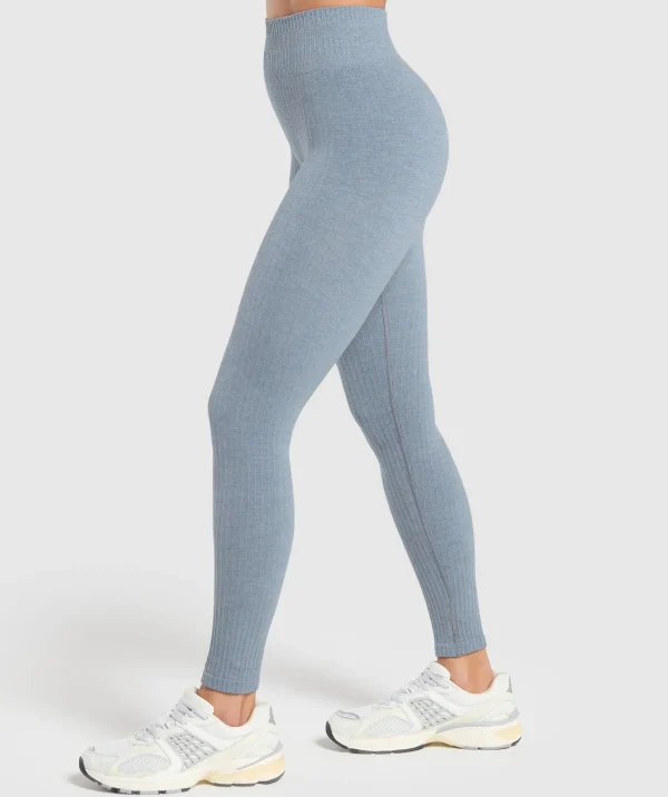 Gymshark Leggings*Luxe Seamless Leggings MetalBlueMarl