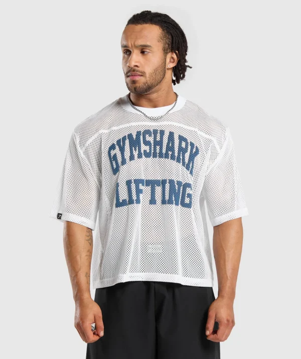 Gymshark T-shirts & Tops*Mesh Oversized T-Shirt White