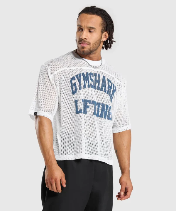 Gymshark T-shirts & Tops*Mesh Oversized T-Shirt White