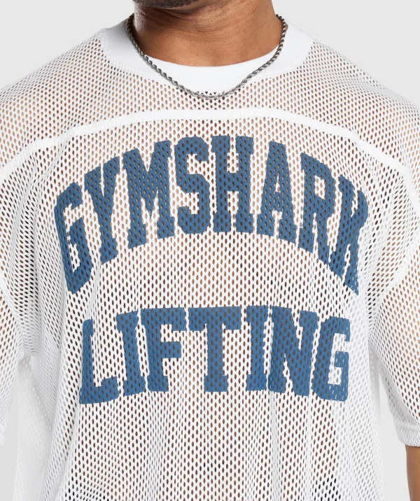 Gymshark T-shirts & Tops*Mesh Oversized T-Shirt White