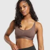 Gymshark Sports Bras*Mesh Sports Bra SoftBrown