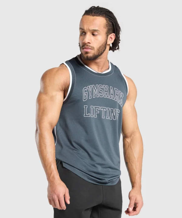 Gymshark Tank Tops*Mesh Tank TitaniumBlue