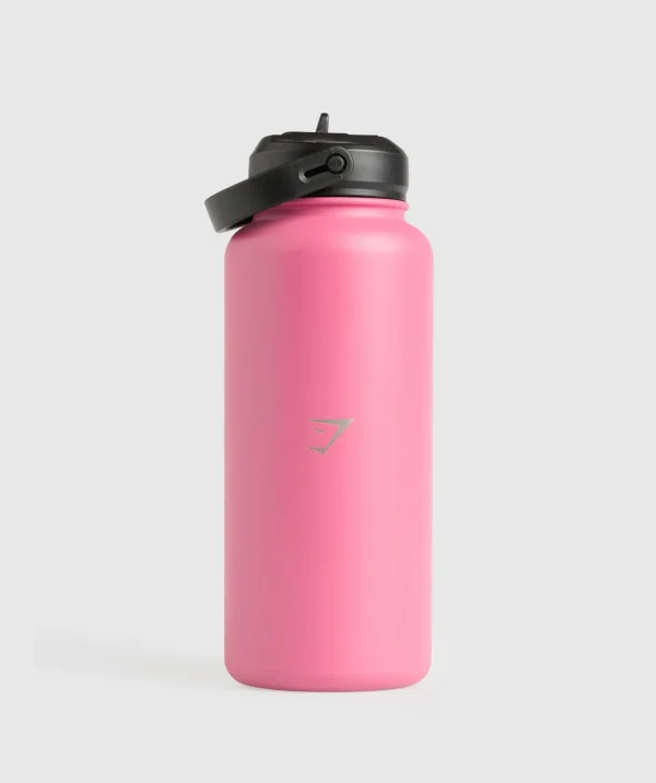 Gymshark Bottles*Metal Insulated Straw Bottle 1L SunsetPink