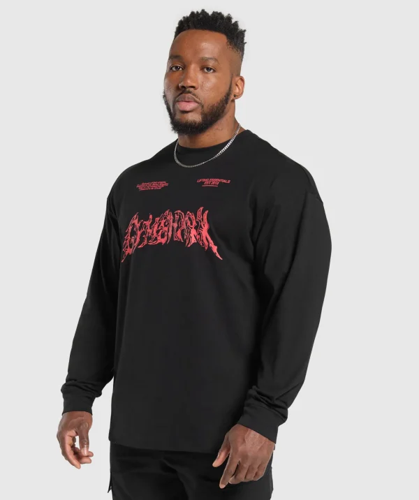 Gymshark T-shirts & Tops*Metal Lifting Graphic Long Sleeve T-Shirt Black