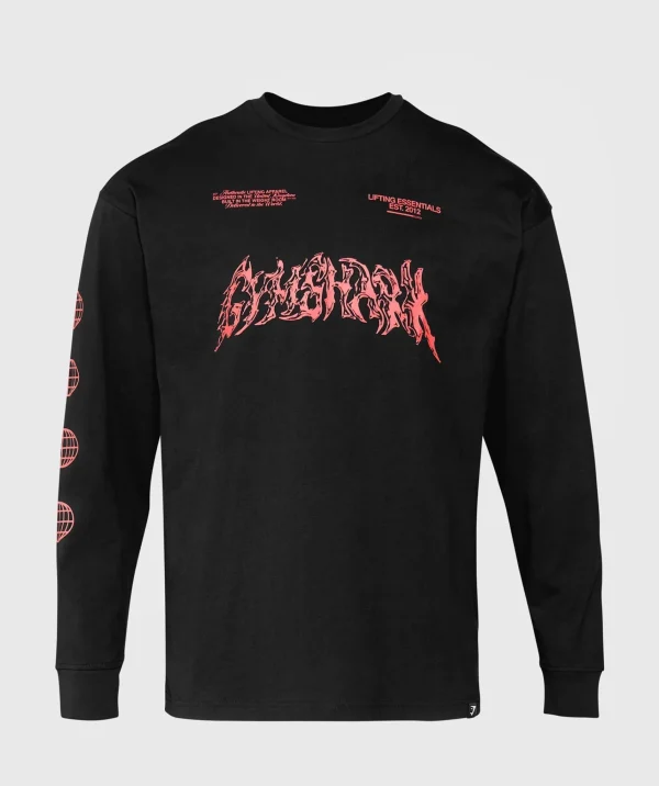 Gymshark T-shirts & Tops*Metal Lifting Graphic Long Sleeve T-Shirt Black