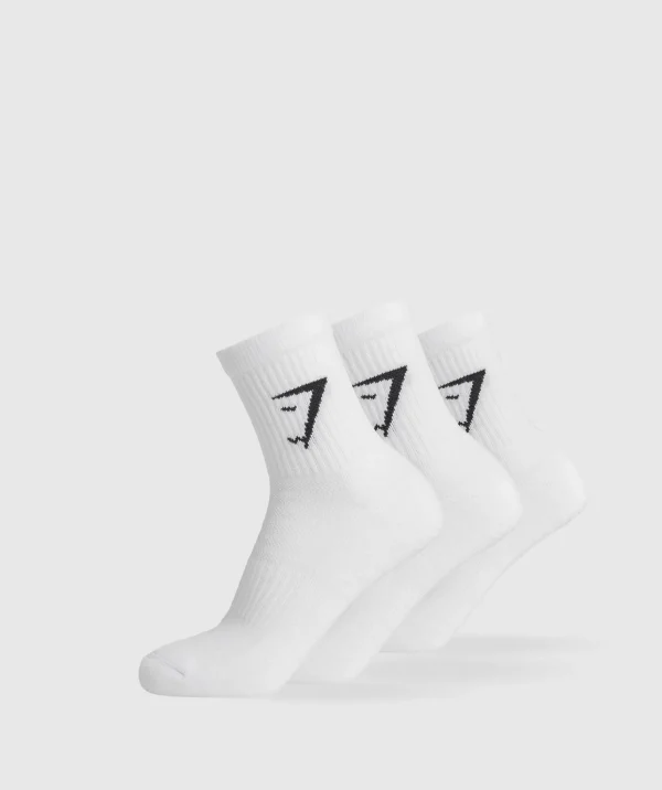 Gymshark Crew Socks*Midi 3pk Socks White