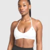 Gymshark Sports Bras*Minimal Halterneck Sports Bra White