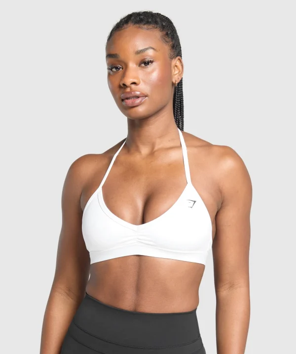 Gymshark Sports Bras*Minimal Halterneck Sports Bra White