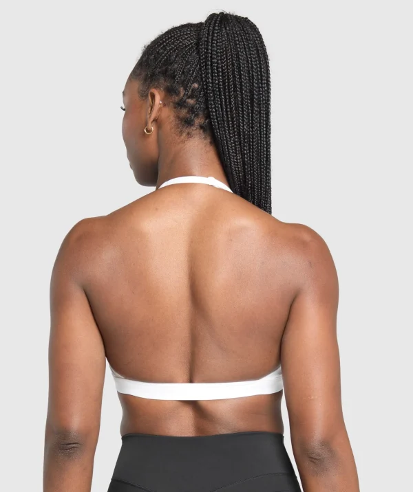 Gymshark Sports Bras*Minimal Halterneck Sports Bra White