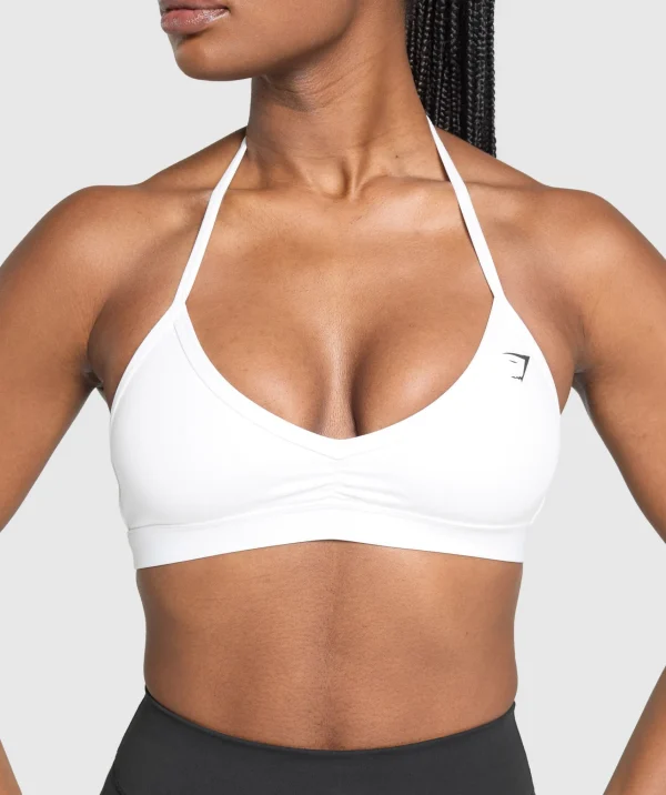 Gymshark Sports Bras*Minimal Halterneck Sports Bra White