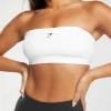 Gymshark Sports Bras*Multi Way Strap Bandeau Bra White