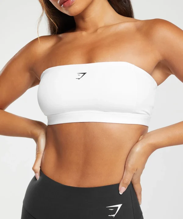 Gymshark Sports Bras*Multi Way Strap Bandeau Bra White