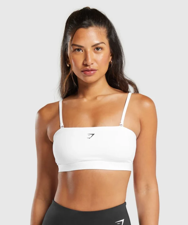 Gymshark Sports Bras*Multi Way Strap Bandeau Bra White