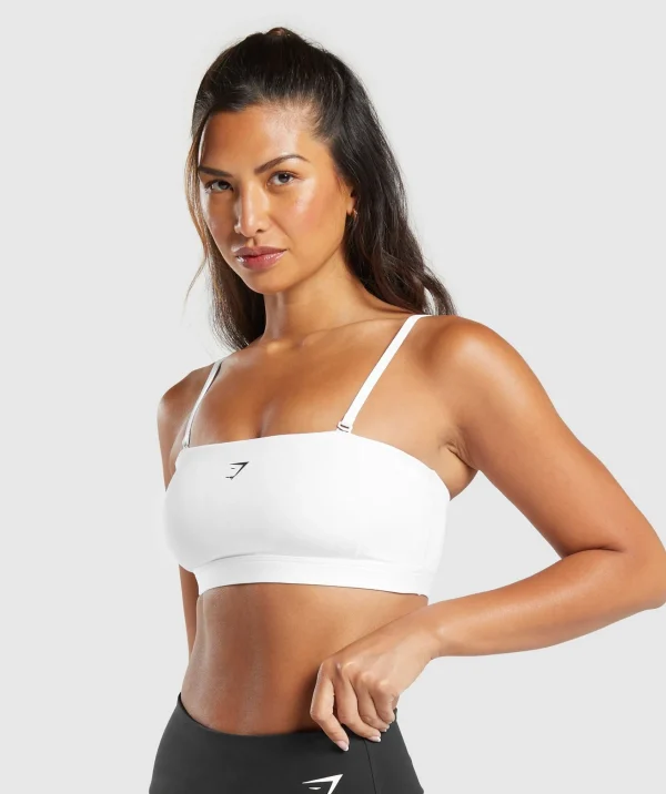 Gymshark Sports Bras*Multi Way Strap Bandeau Bra White