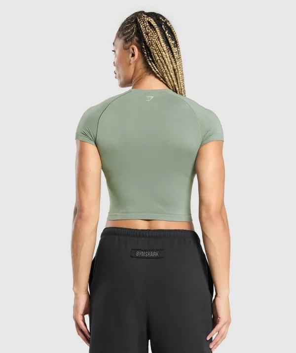 Gymshark T-shirts & Tops*Off Duty Seamless Baby Tee UnitGreen