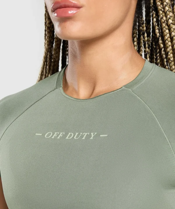 Gymshark T-shirts & Tops*Off Duty Seamless Baby Tee UnitGreen