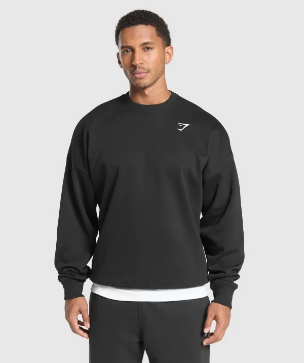 Gymshark Hoodies & Sweatshirts*Oversized Crest Crew Black