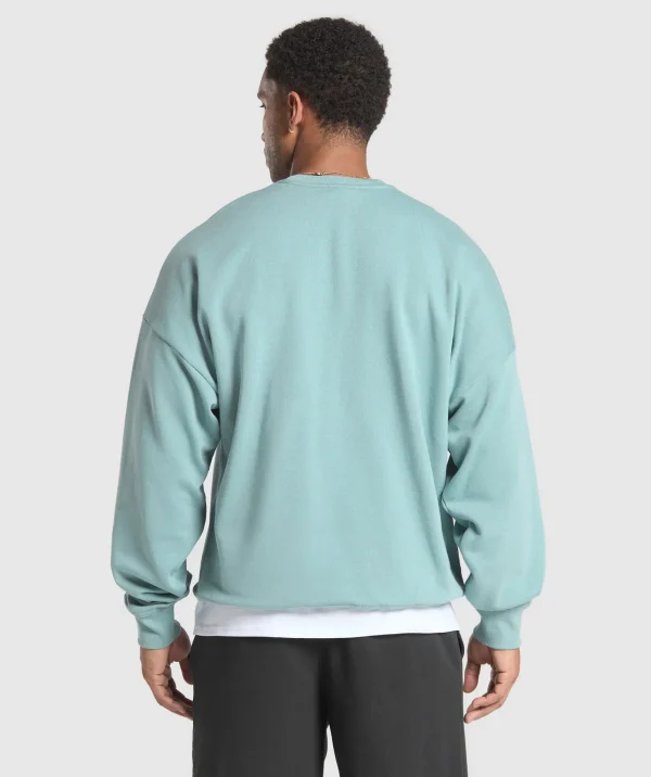 Gymshark Hoodies & Sweatshirts*Oversized Crest Crew RestBlue