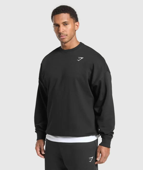 Gymshark Hoodies & Sweatshirts*Oversized Crest Crew Black