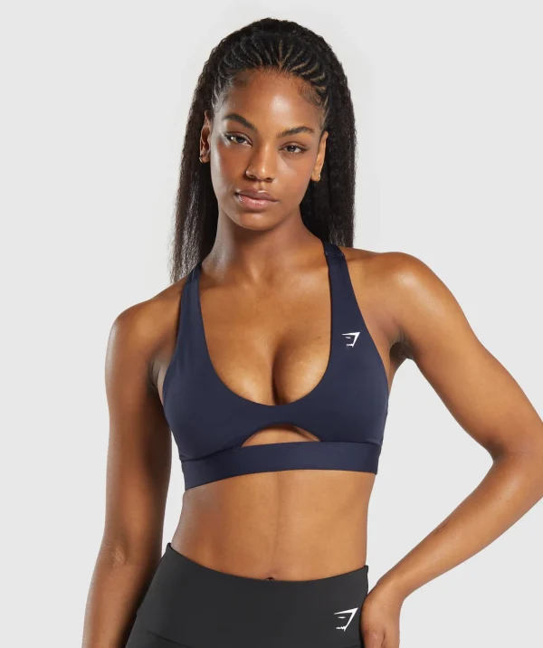 Gymshark Sports Bras*Peek A Boo Sports Bra HeavyBlue