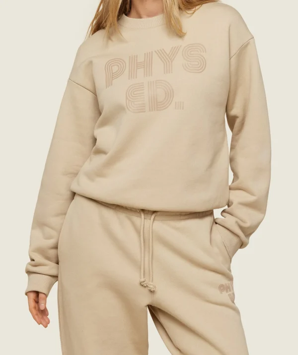 Gymshark Sweatsuits*Phys Ed Graphics Relaxed Sweatshirt VanillaBeige