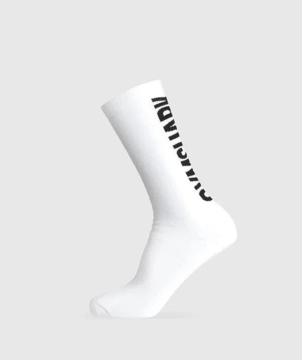 Gymshark Crew Socks*Plush Wordmark Crew Sock White