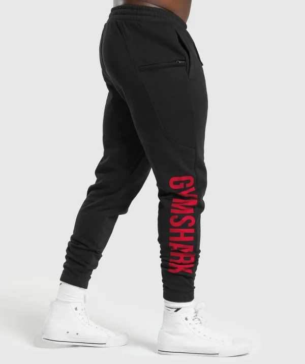 Gymshark Joggers & Sweatpants*Power Joggers Black/ConditioningRed