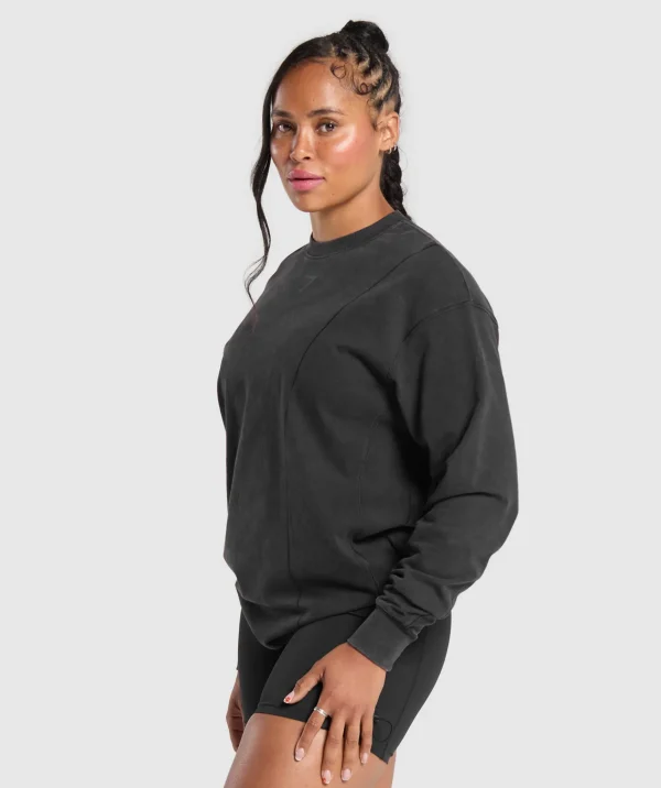 Gymshark T-shirts & Tops*Power Oversized Long Sleeve Top Black