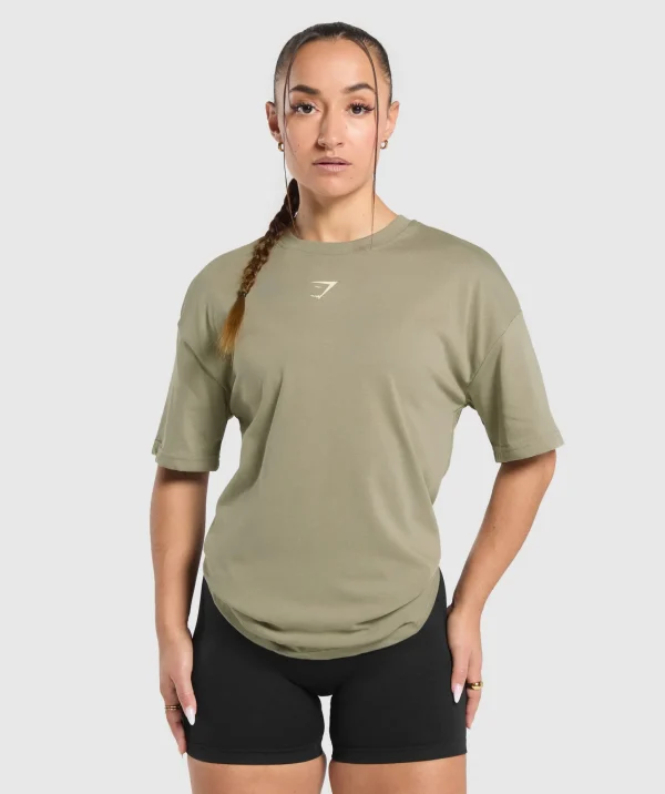 Gymshark T-shirts & Tops*Power Oversized T-Shirt LinenBrown