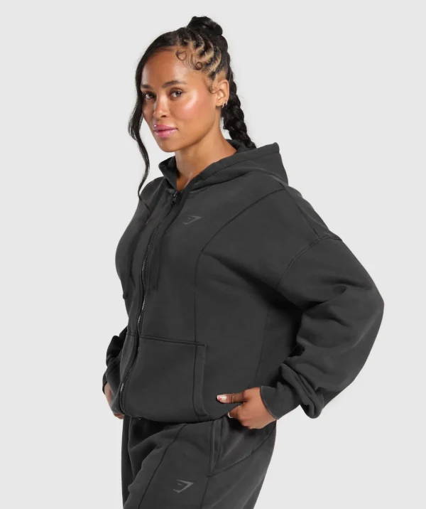 Gymshark Hoodies & Sweatshirts*Power Oversized Zip Hoodie Black