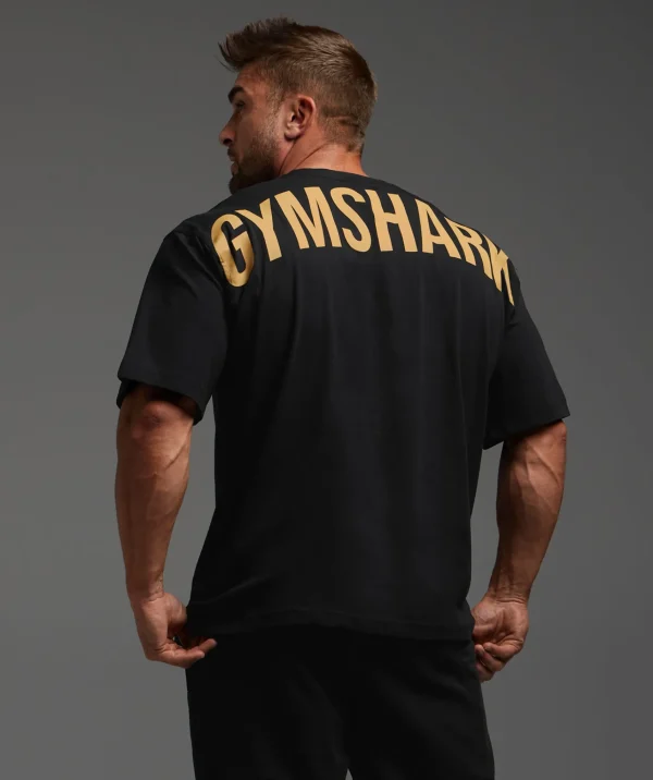 Gymshark T-shirts & Tops*Power T-Shirt Black/RusticYellow