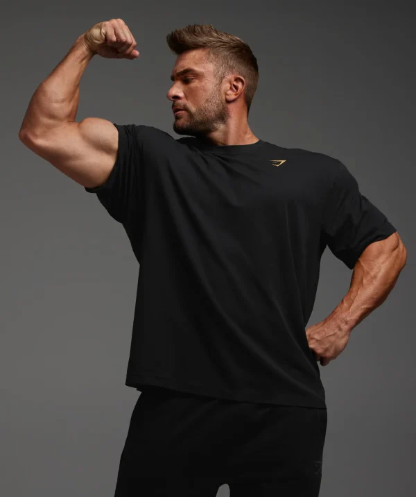 Gymshark T-shirts & Tops*Power T-Shirt Black/RusticYellow