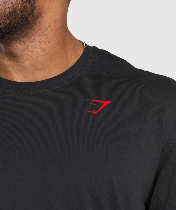 Gymshark T-shirts & Tops*Power T-Shirt Black/ConditioningRed