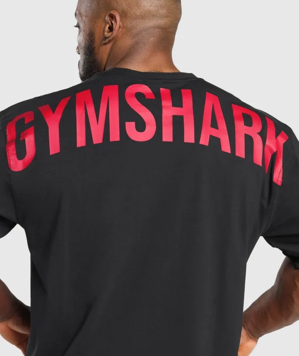 Gymshark T-shirts & Tops*Power T-Shirt Black/ConditioningRed