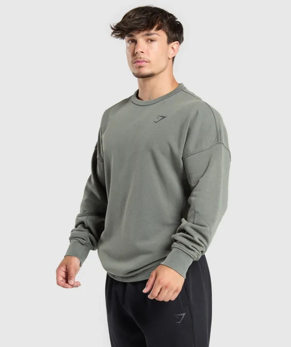 Gymshark Hoodies & Sweatshirts*Power Washed Crew SlateTeal