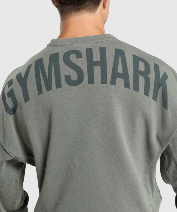 Gymshark Hoodies & Sweatshirts*Power Washed Crew SlateTeal