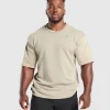 Gymshark Hoodies & Sweatshirts*Power Washed Short Sleeve Crew EcruBrown