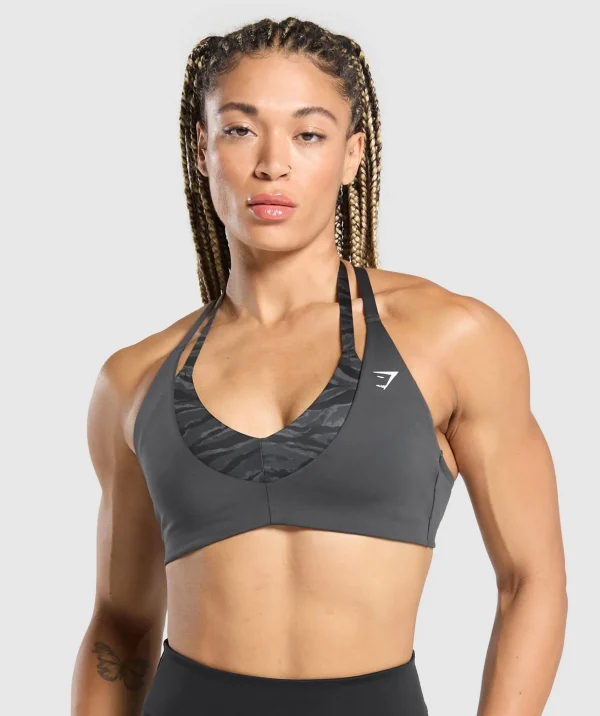 Gymshark Sports Bras*Power x T Back Sports Bra AsphaltGrey/OnyxGrey