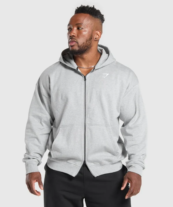 Gymshark Hoodies & Sweatshirts*Power Zip Up Hoodie LightGreyCoreMarl