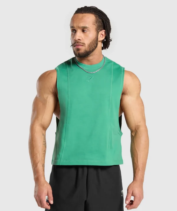 Gymshark Tank Tops*Premium Lifting Boxy Cut Off Tank LagoonGreen