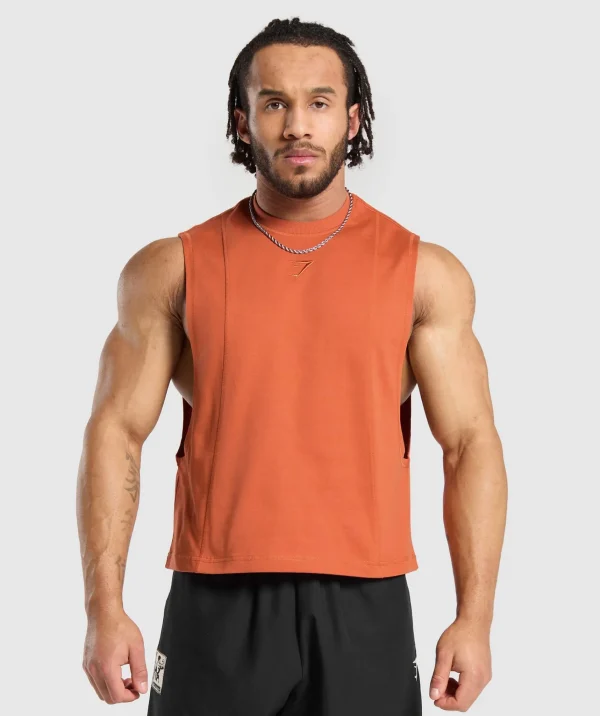 Gymshark Tank Tops*Premium Lifting Boxy Cut Off Tank MutedOrange