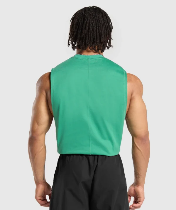 Gymshark Tank Tops*Premium Lifting Boxy Cut Off Tank LagoonGreen