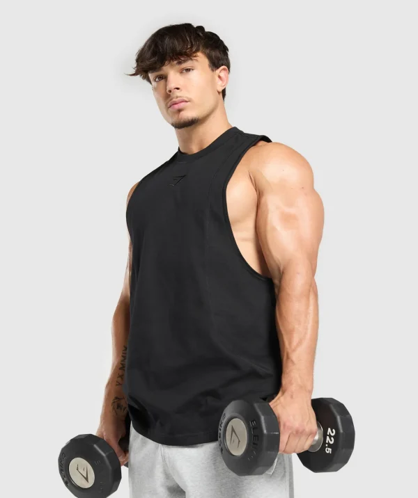 Gymshark Tank Tops*Premium Lifting Drop Arm Tank Black