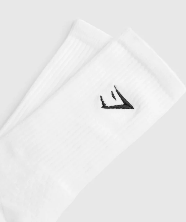 Gymshark Crew Socks*Premium Sharkhead Crew Single White