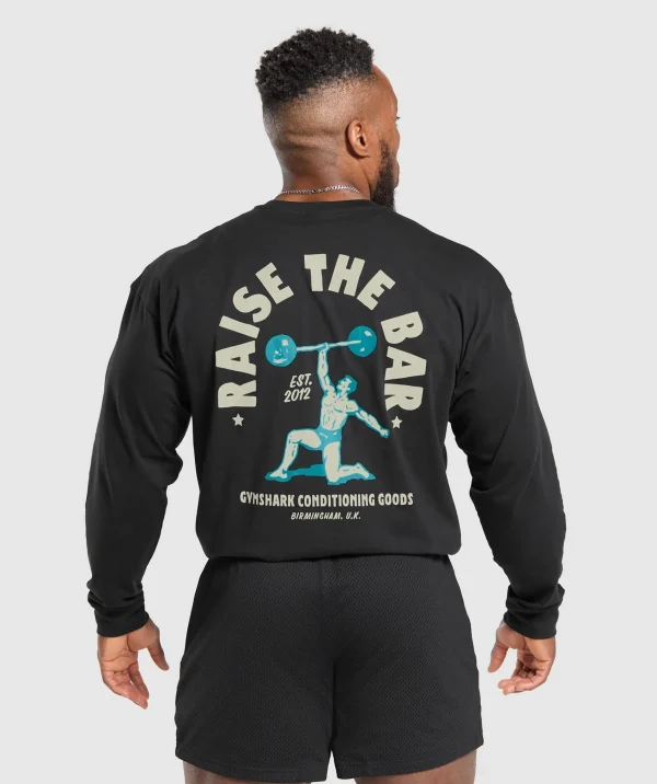 Gymshark T-shirts & Tops*Raise The Bar Long Sleeve T-Shirt Black